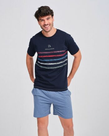 Pijama hombre Don Algodón verano corto algodón cuello redondo