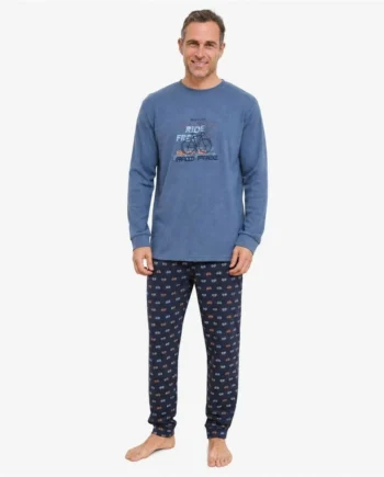 Pijama de hombre de algodón interlock estampado